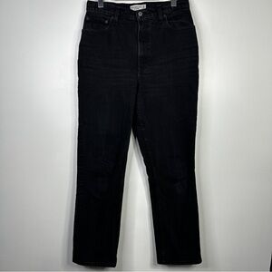 Abercrombie & Fitch Curve Love Ultra High Rise Straight Leg Black Jean 30 10